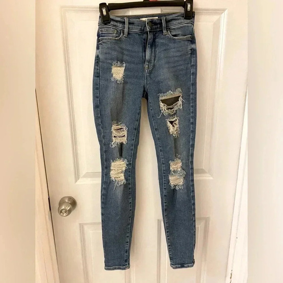 PacSun Size 22 (small) High Rise Distressed Denim Jegging - Picture 1 of 8